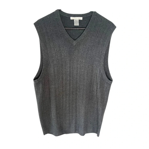Geoffrey Beene Dark Gray Knit Vest - Men's Size Extra Large - Picture 1 of 5